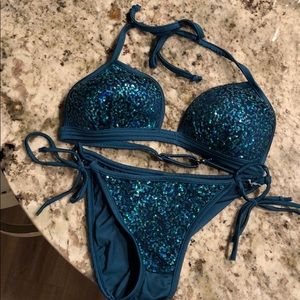 Venus turquoise sequin bikini